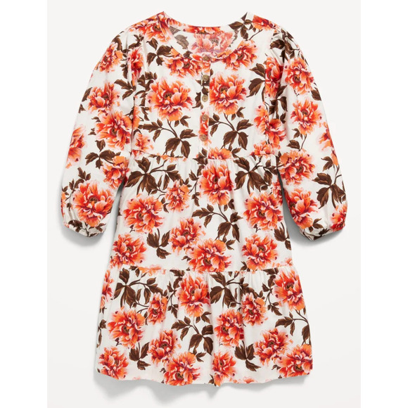 Old Navy L/S Button Front Printed Swing Dress, Floral, Girl's XL 14/16, NWT - Picture 3 of 3